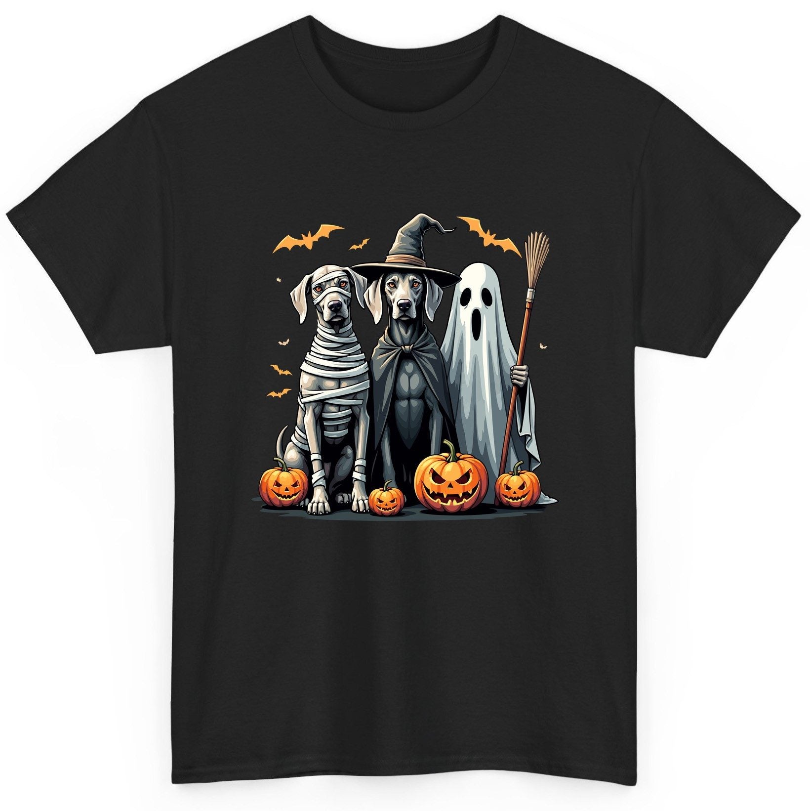 Halloween Weimaraner Dogs Halloween weimaraner dogs T-Shirt Black product mockup