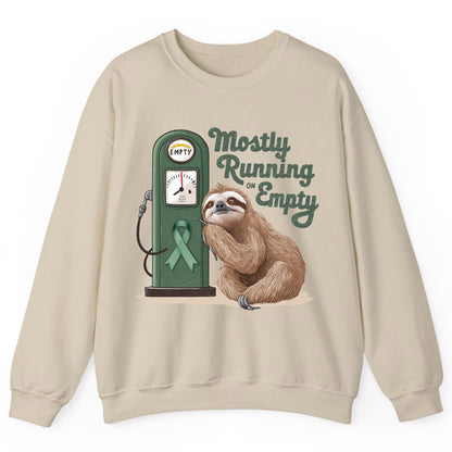 Mostly Running on Empty sloth Sweatshirt Sand product mockup