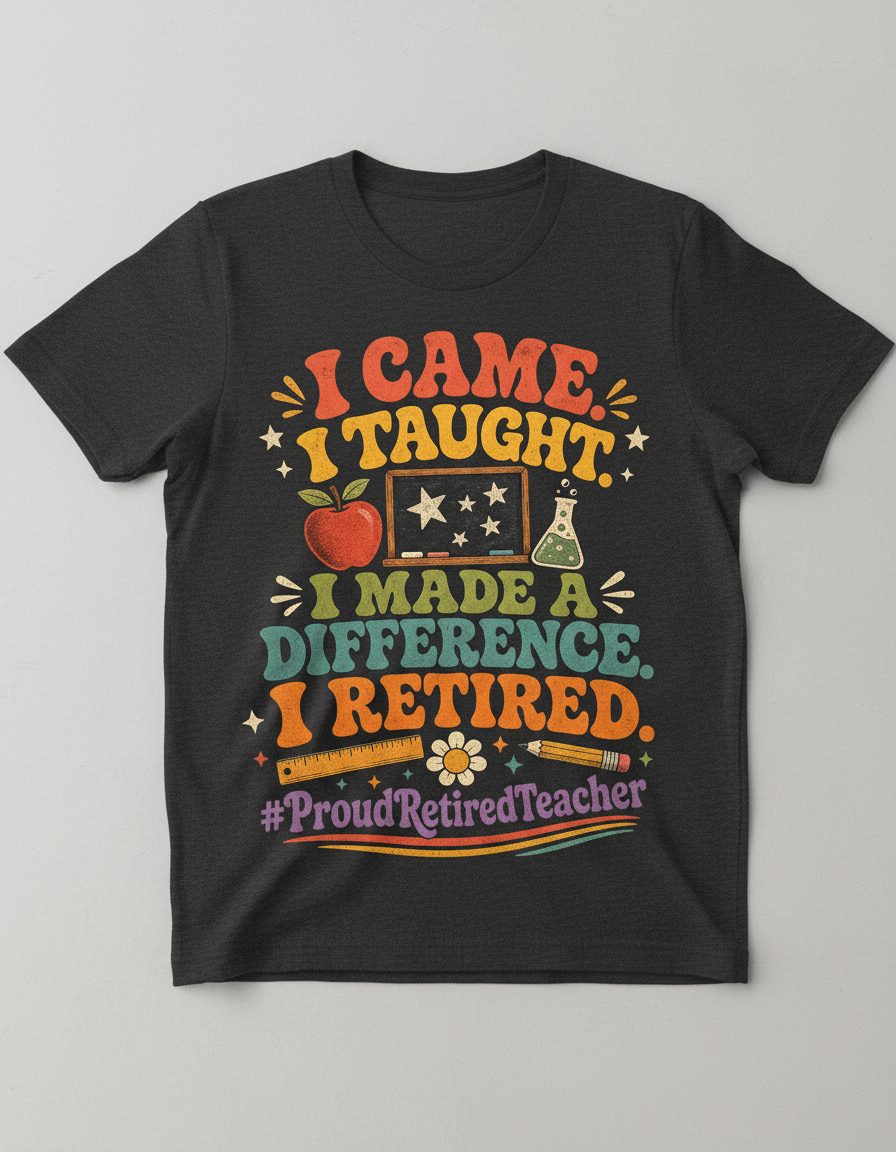 I Retired Proudretiredteacher T-Shirt - product mockup - Dark Heather