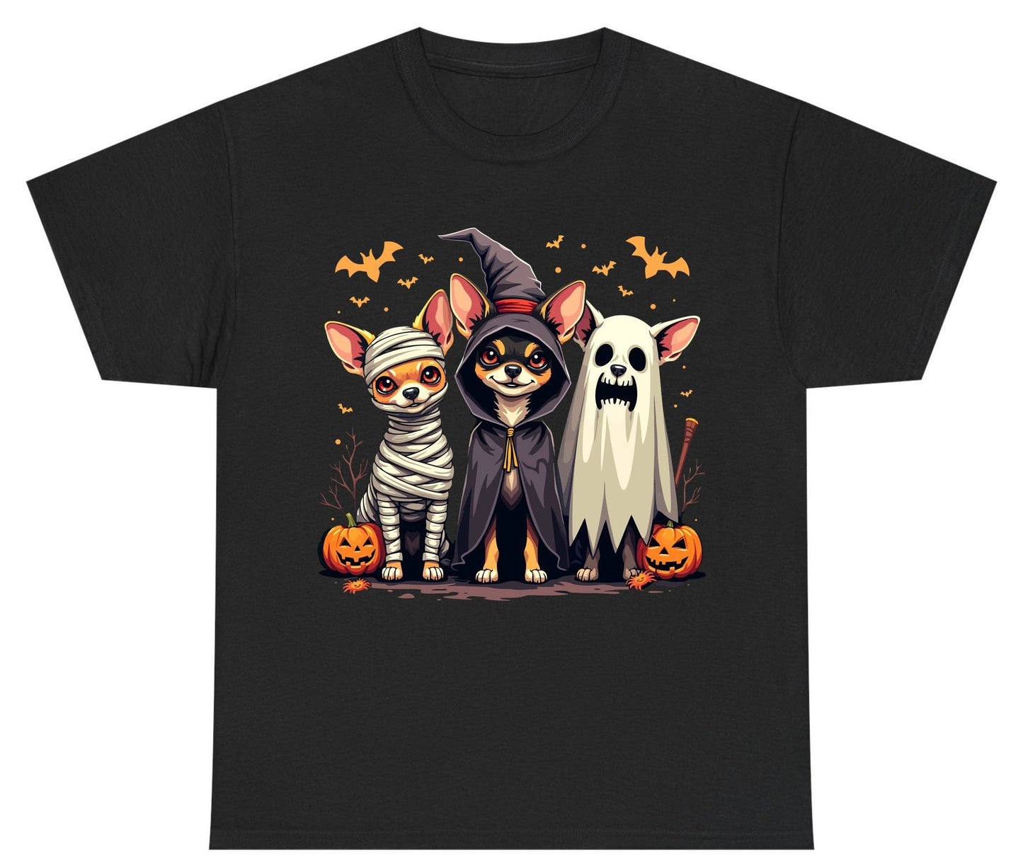 Chihuahua Halloween Costumes chihuahua dogs in Halloween costumes Youth T-Shirt Black product mockup