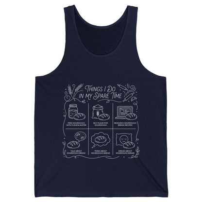 Things I Do in My Spare Time sourdough baking Tank Top Navy product mockup