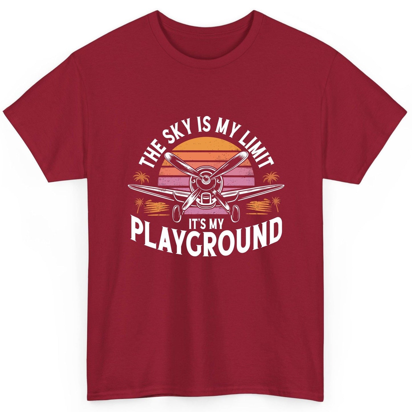 The Sky Is My Limit It's My Playground aviation T-Shirt Cardinal Red product mockup