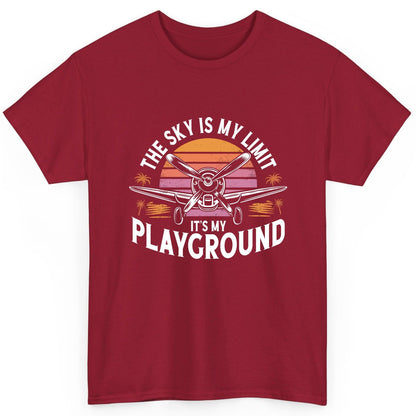 The Sky Is My Limit It's My Playground aviation T-Shirt Cardinal Red product mockup