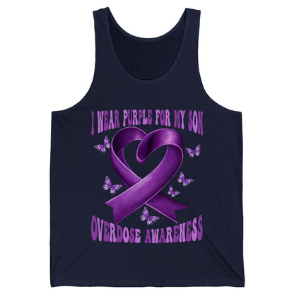 I Wear Purple for My Son Overdose Awareness overdose awareness Tank Top Navy product mockup