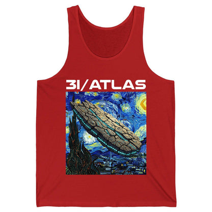 31 Atlas van gogh sci-fi mashup Tank Top Red product mockup