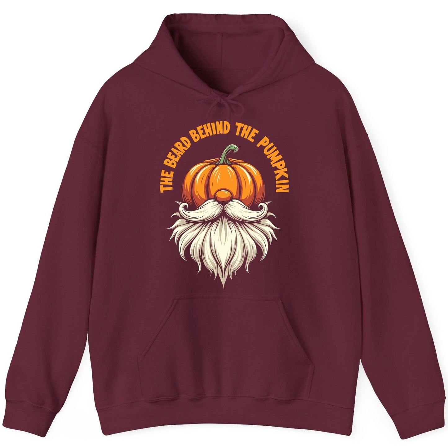 The Beard Behind the Pumpkin Halloween gnome Hoodie Maroon product mockup