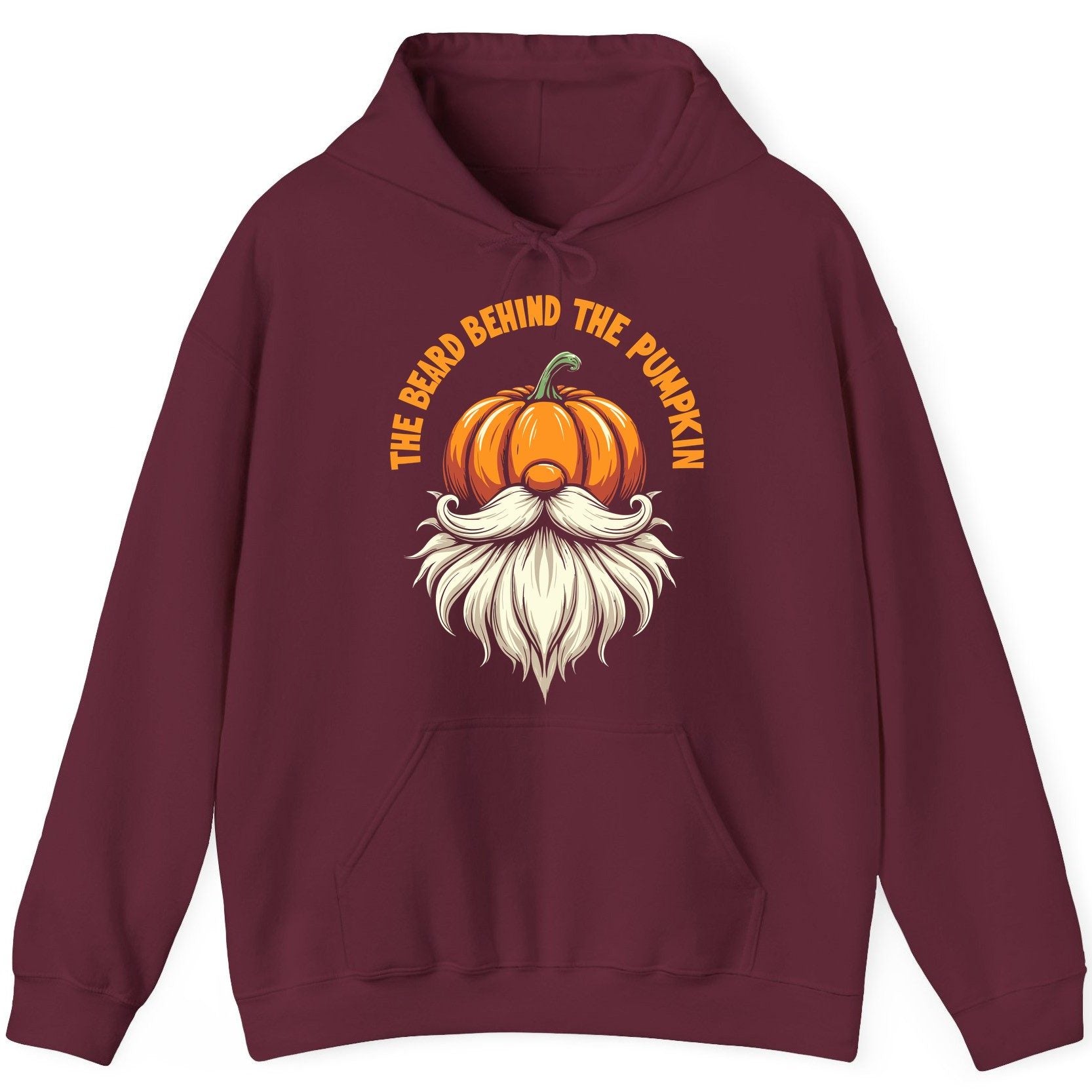 The Beard Behind the Pumpkin Halloween gnome Hoodie Maroon product mockup