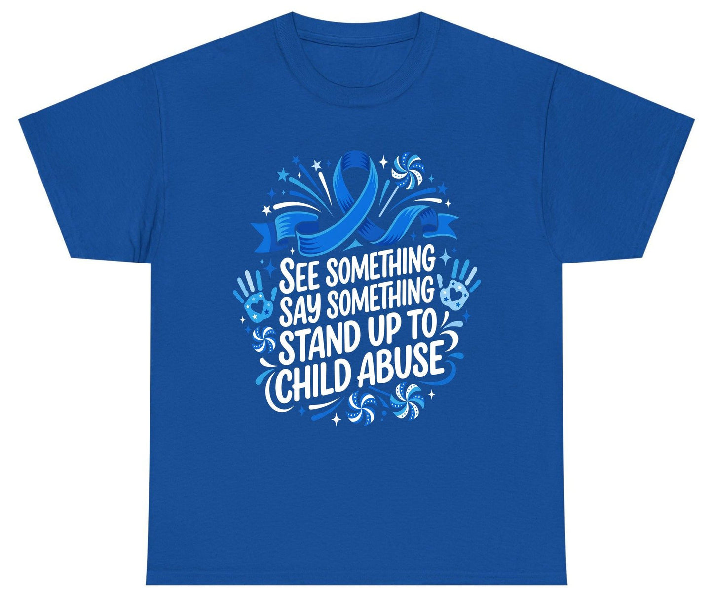See Something Say Something Stand Up to Child Abuse Youth T-Shirt - product mockup - Royal