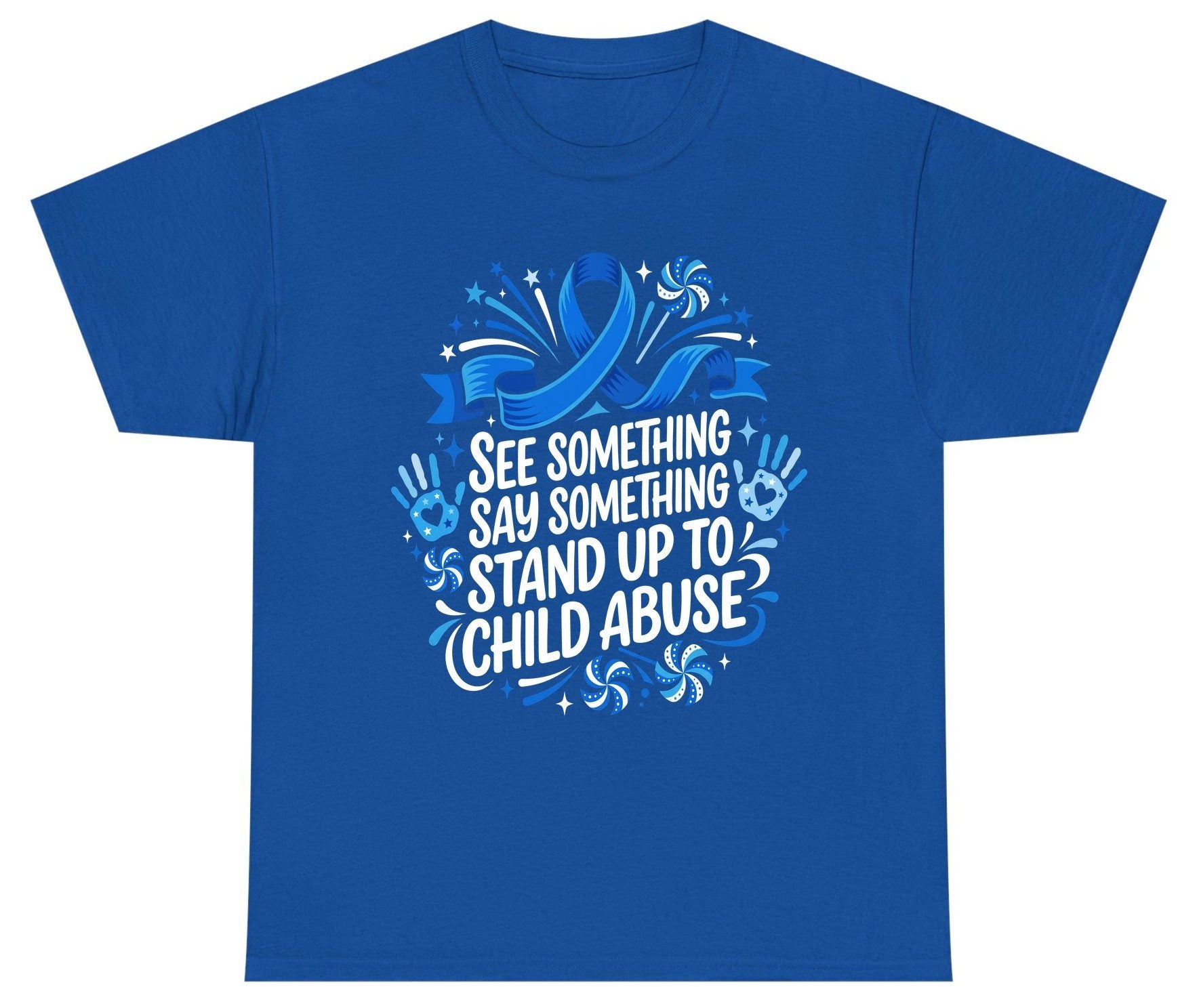 See Something Say Something Stand Up to Child Abuse Youth T-Shirt - product mockup - Royal