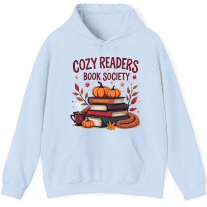 Cozy Readers Book Society reading Hoodie Light Blue product mockup