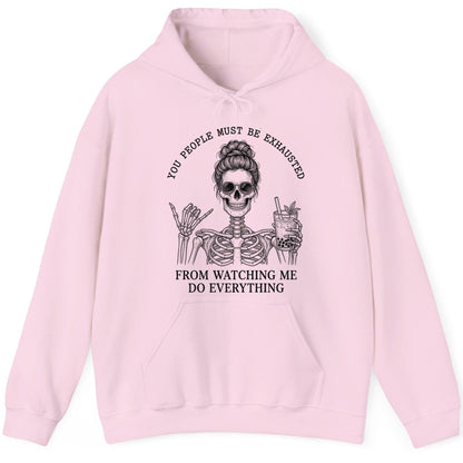 Solid Black Minimalist Minimalists Hoodie - product mockup - Light Pink