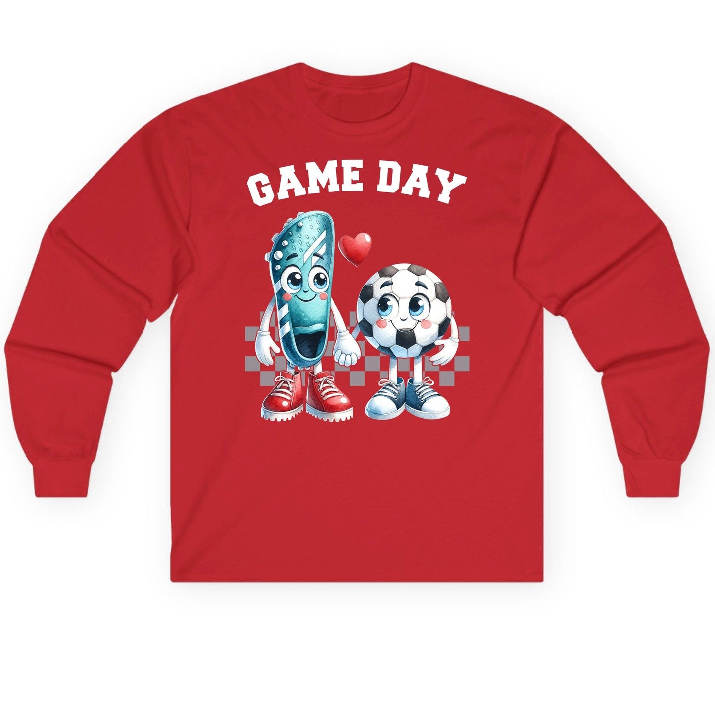 Game Day soccer Long Sleeve Tee Red product mockup
