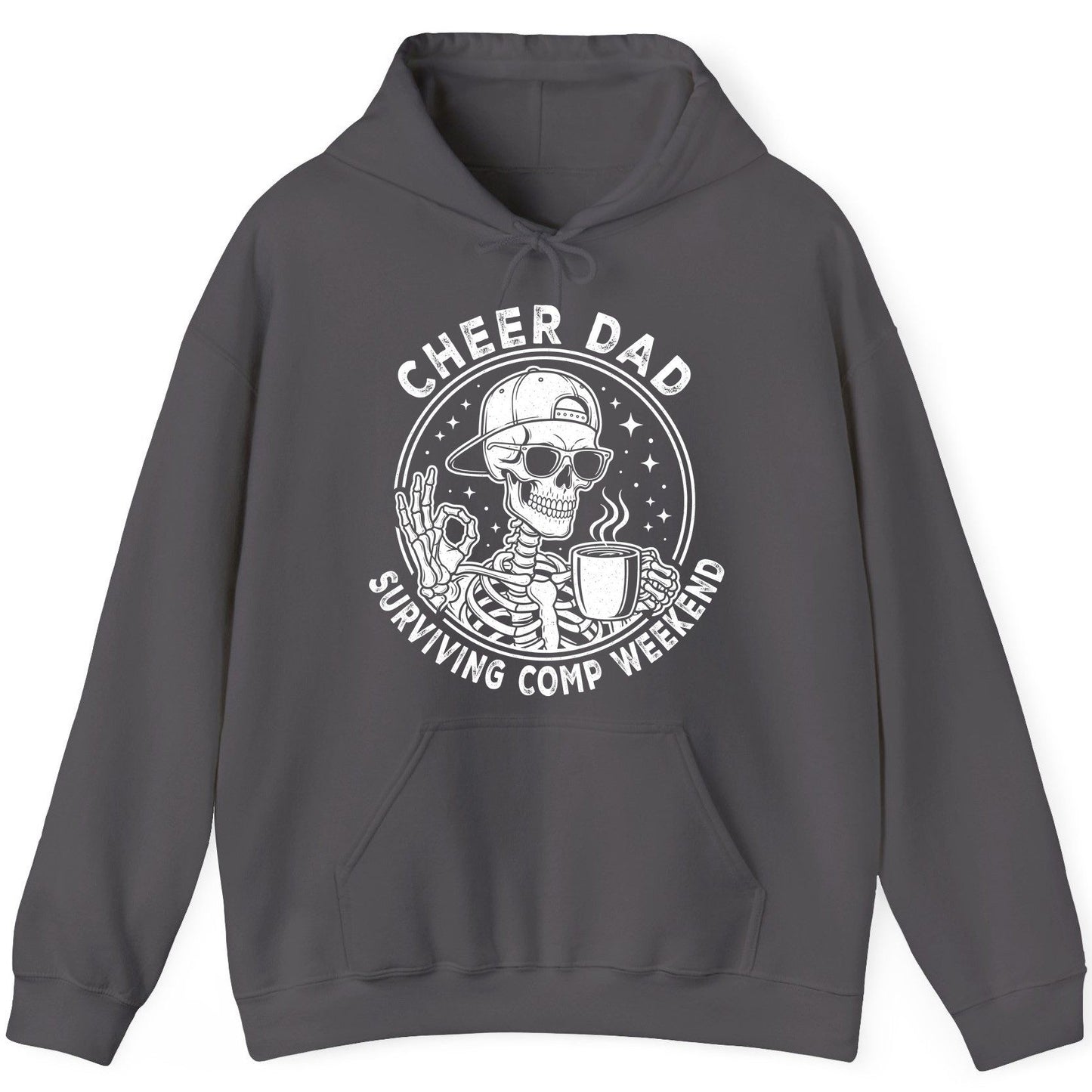 Cheer Dad Surviving Comp Weekend cheer dad Hoodie Charcoal product mockup