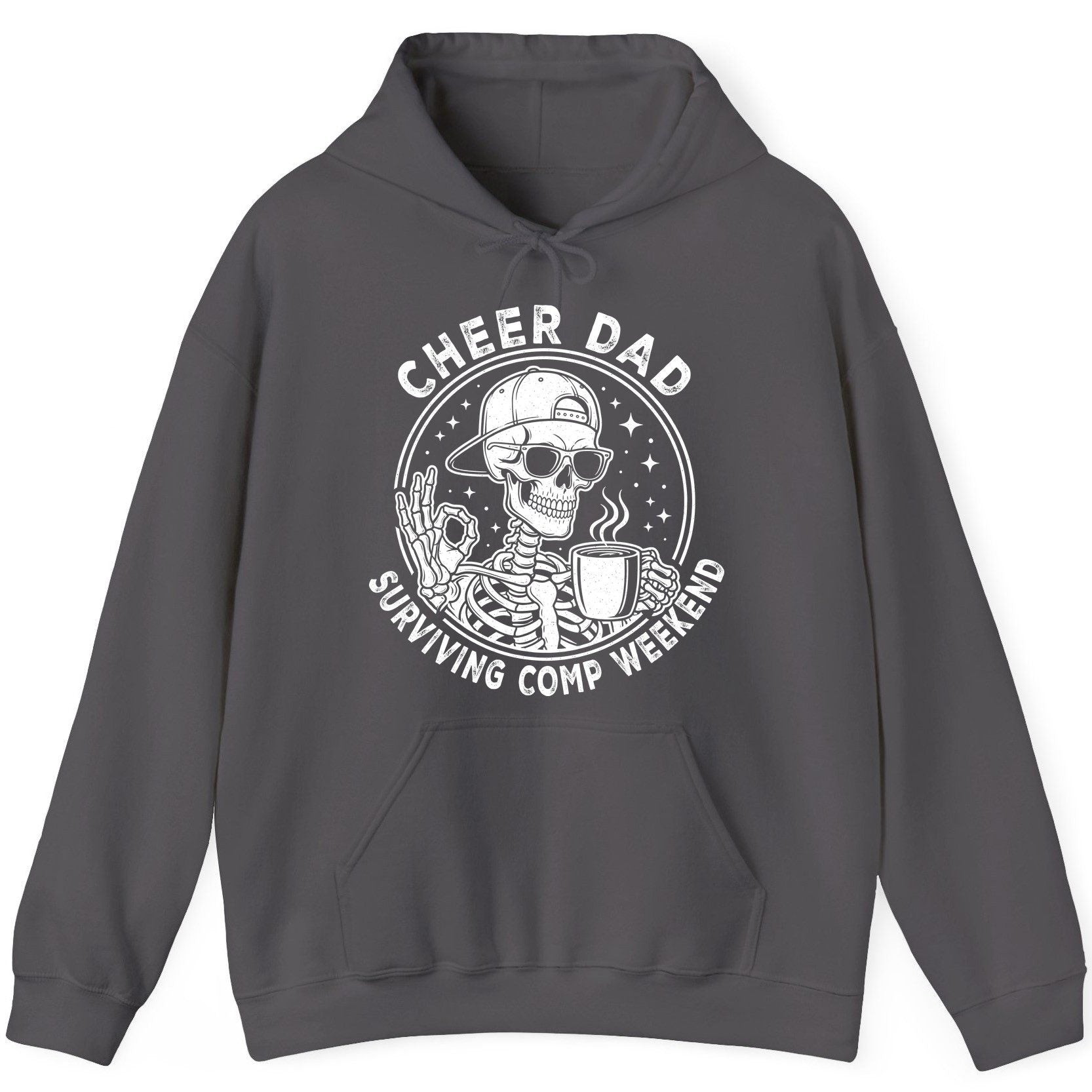 Cheer Dad Surviving Comp Weekend cheer dad Hoodie Charcoal product mockup