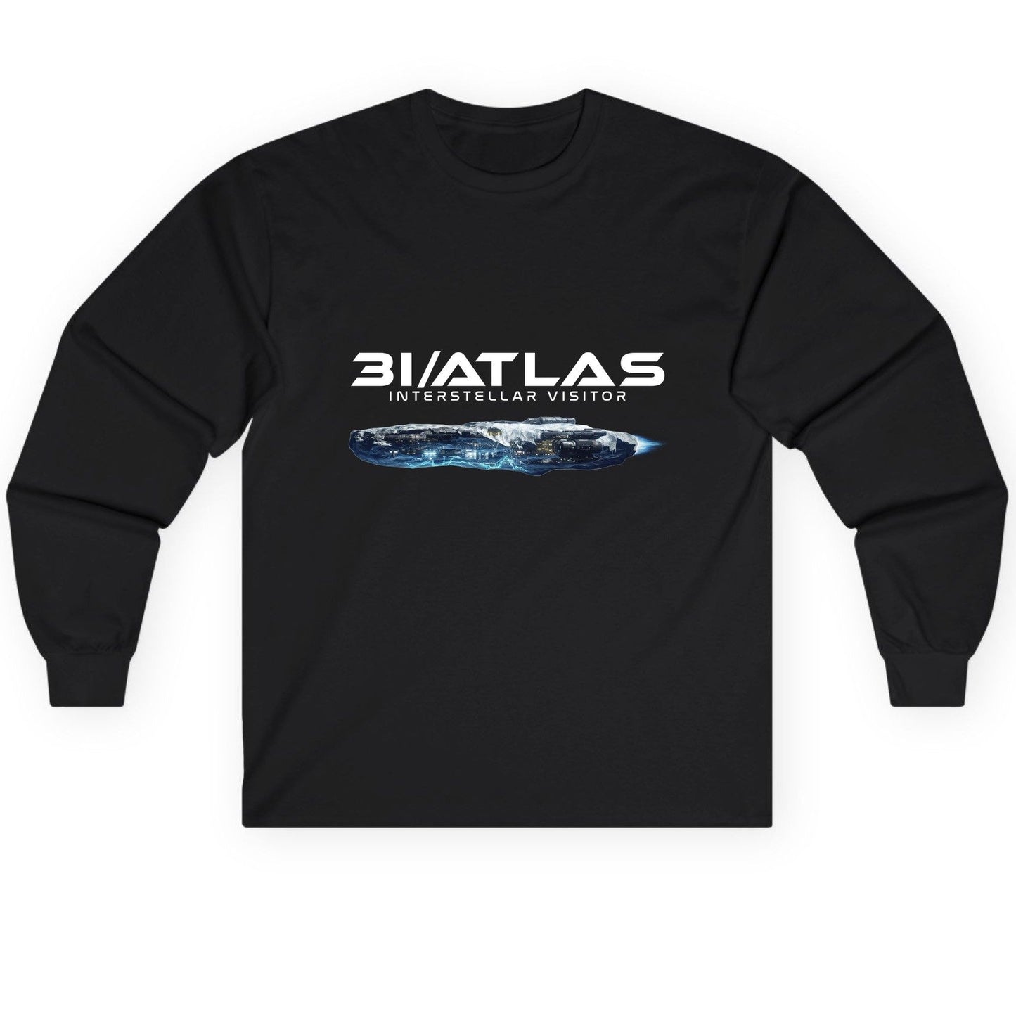 31 Atlas Interstellar Visitor sci-fi spaceship Long Sleeve Tee Black product mockup