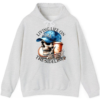 Living Life on the Sidelines Mama baseball mom Hoodie Ash product mockup