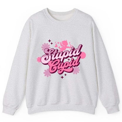 Stupid Cupid anti-Valentine's Day Sweatshirt Ash product mockup