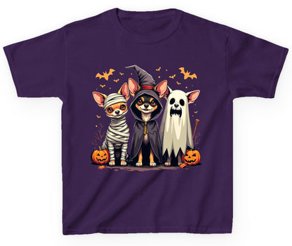 Chihuahua Halloween Costumes chihuahua dogs in Halloween costumes Youth T-Shirt Purple product mockup
