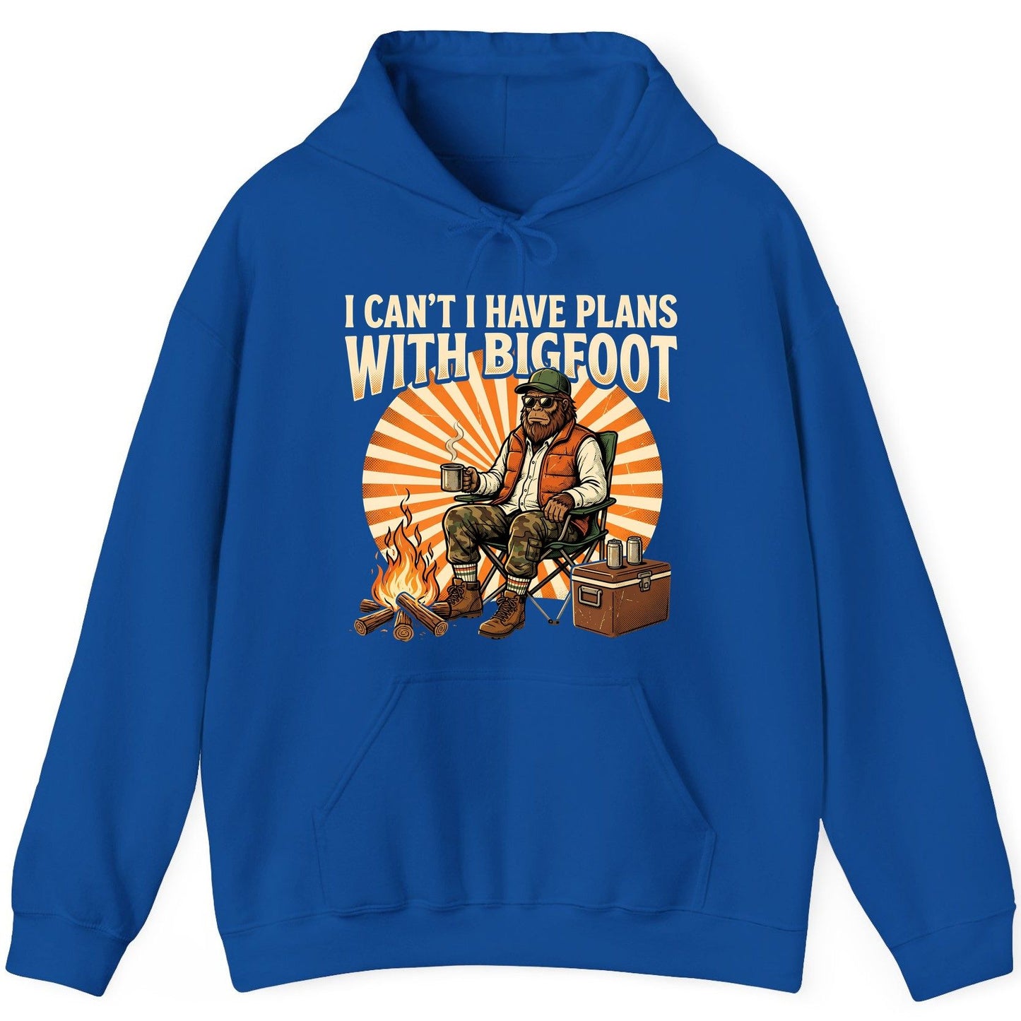 I Can't I Have Plans with Bigfoot bigfoot Hoodie Royal product mockup
