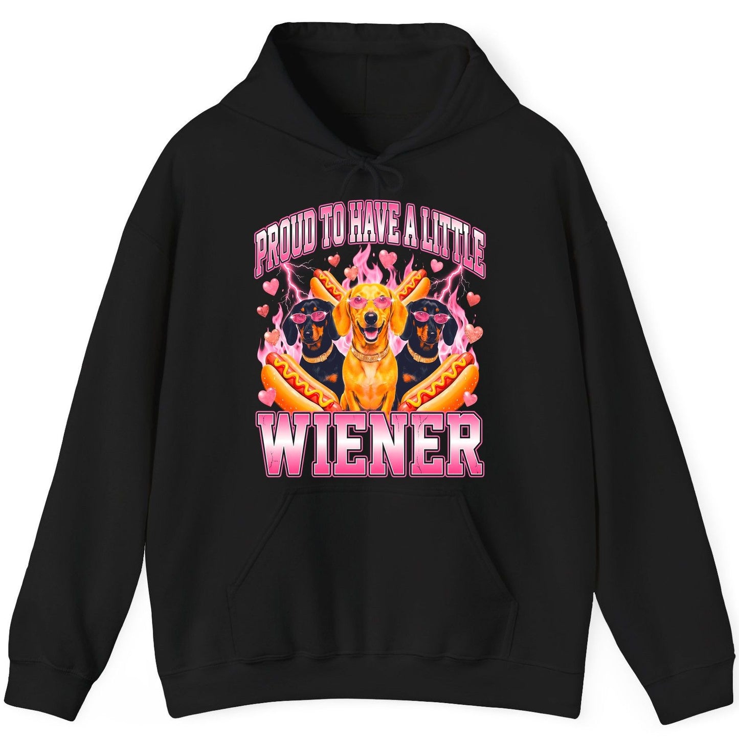 Proud to Have a Little Wiener dachshund Hoodie Black product mockup