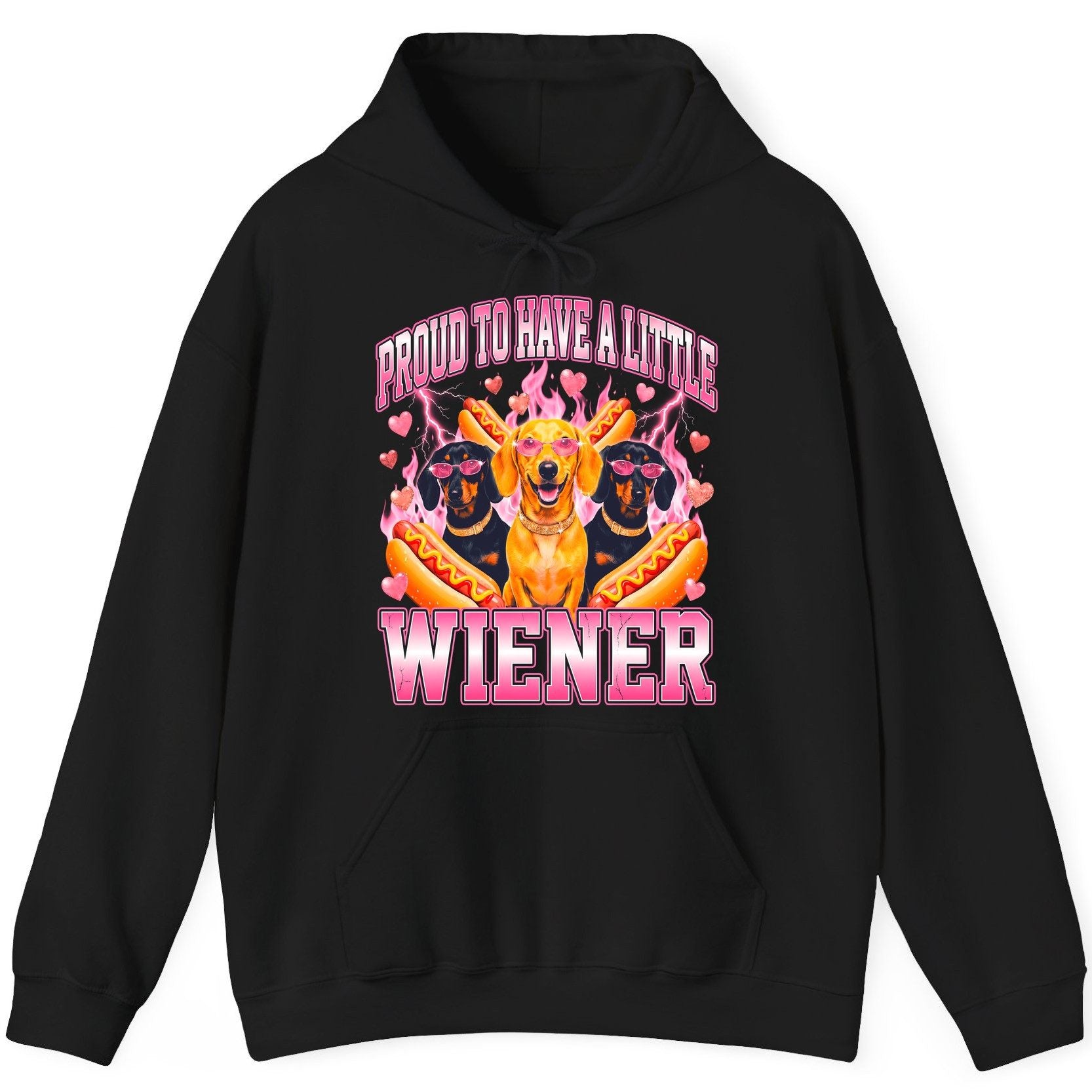 Proud to Have a Little Wiener dachshund Hoodie Black product mockup
