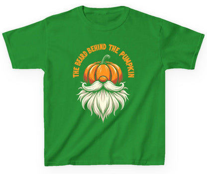 The Beard Behind the Pumpkin Halloween gnome Youth T-Shirt Irish Green product mockup