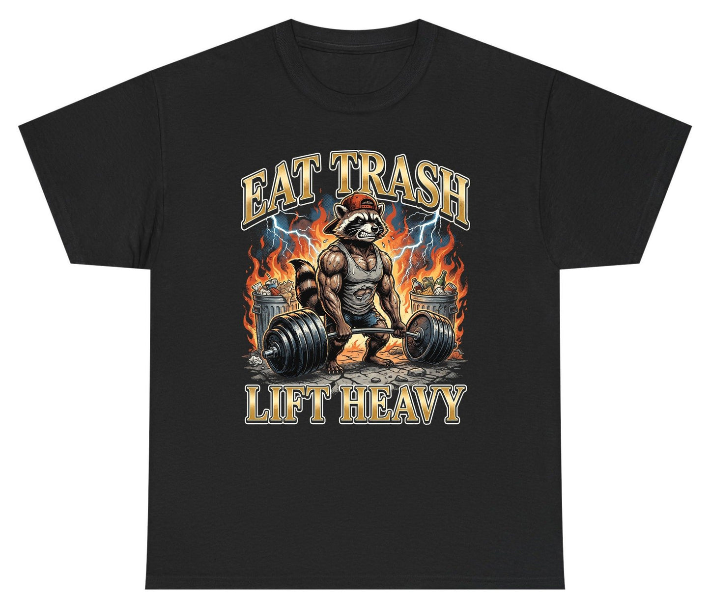 Eat Trash Lift Heavy raccoon Youth T-Shirt Black product mockup