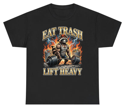 Eat Trash Lift Heavy raccoon Youth T-Shirt Black product mockup