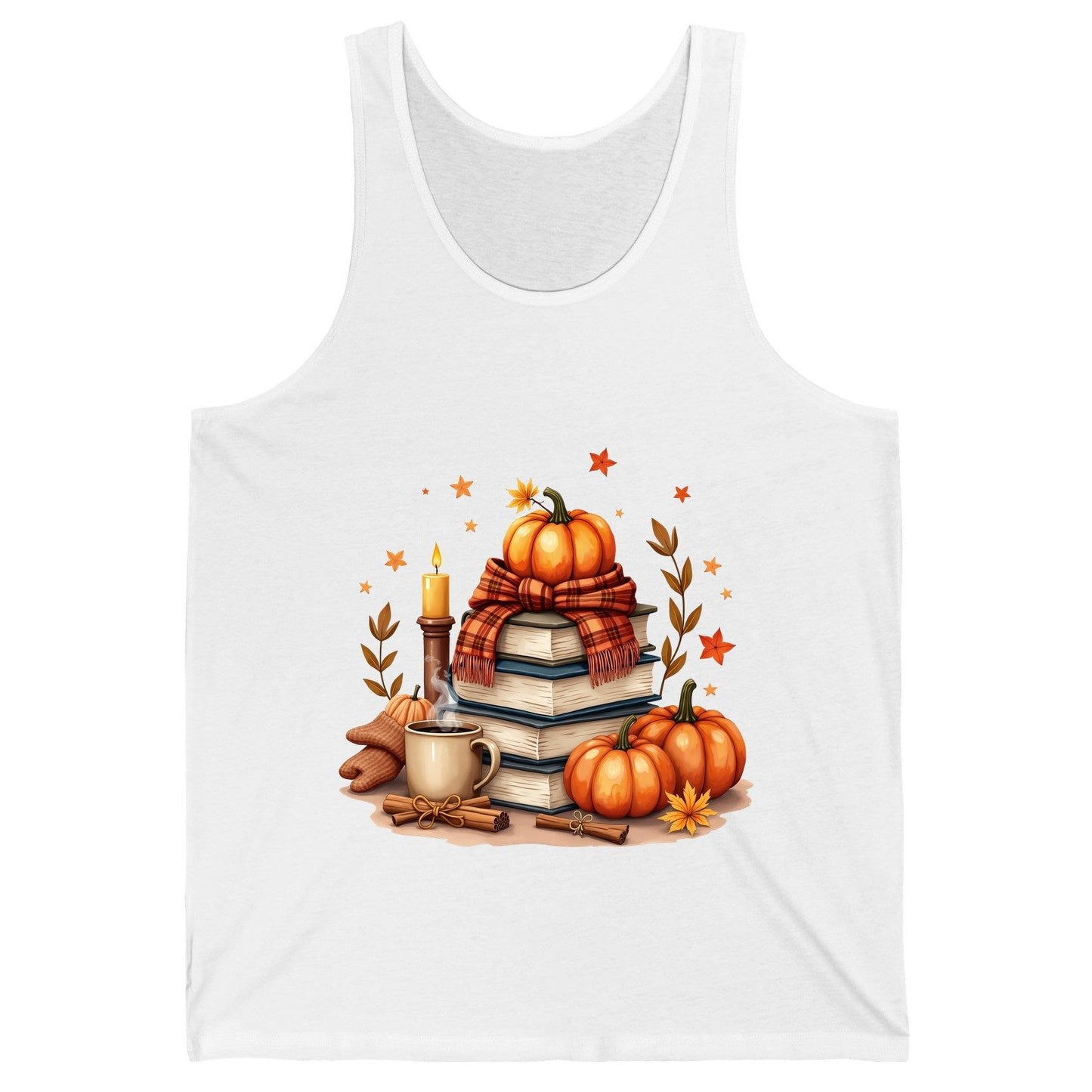 Cozy Autumn Reading Nook cozy autumn reading Tank Top White product mockup