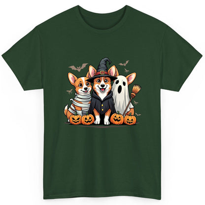 Halloween Corgi Trio Halloween corgis T-Shirt Forest Green product mockup