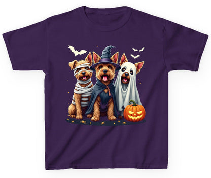 Cute Dogs Halloween Costumes dogs in Halloween costumes Youth T-Shirt Purple product mockup