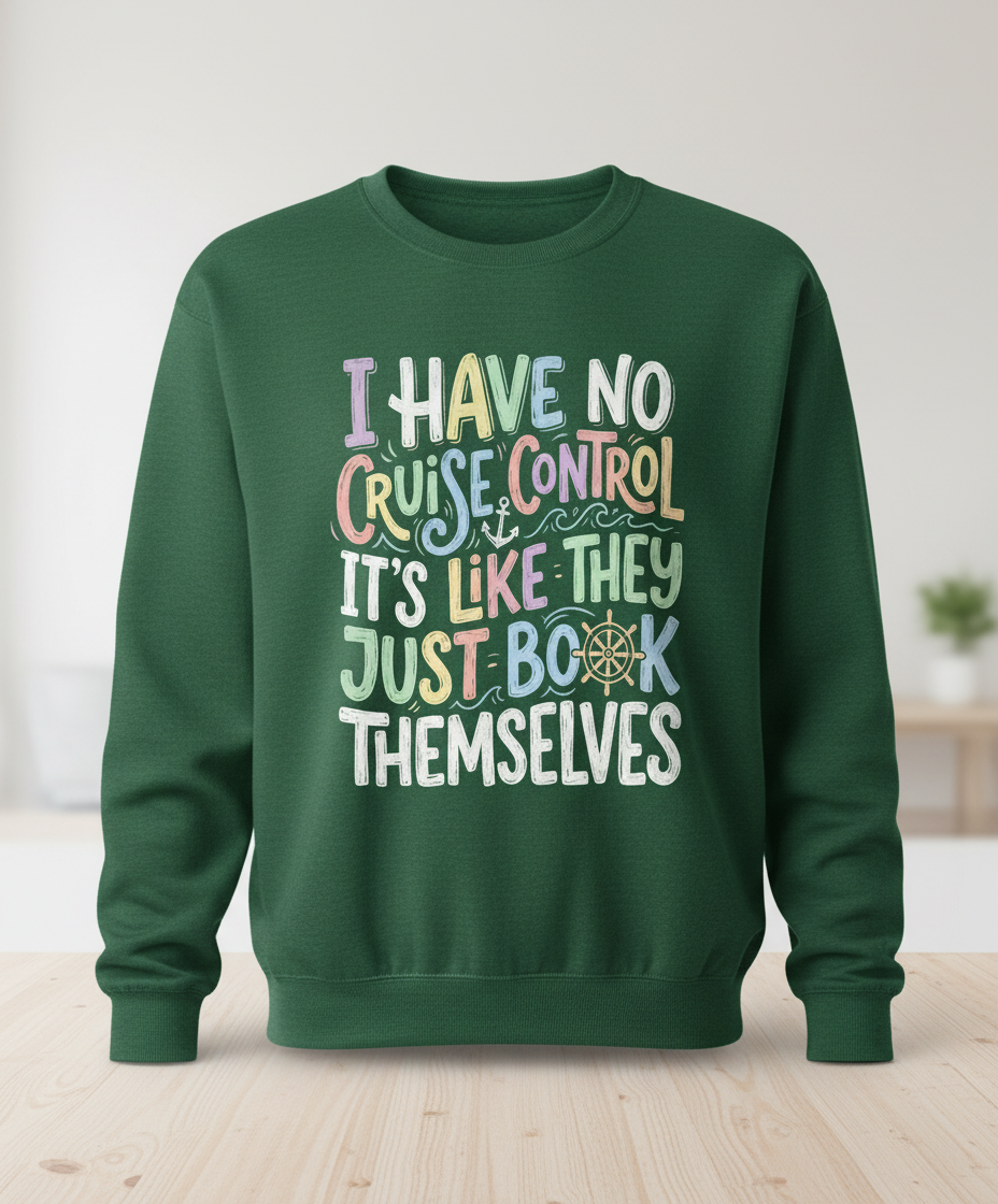 I Have No Cruise Control Funny Cruise Saying Sweatshirt - Forest Green