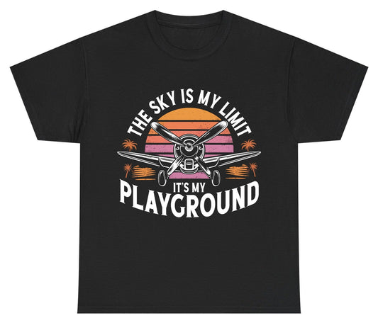 The Sky Is My Limit It's My Playground aviation Youth T-Shirt Black product mockup