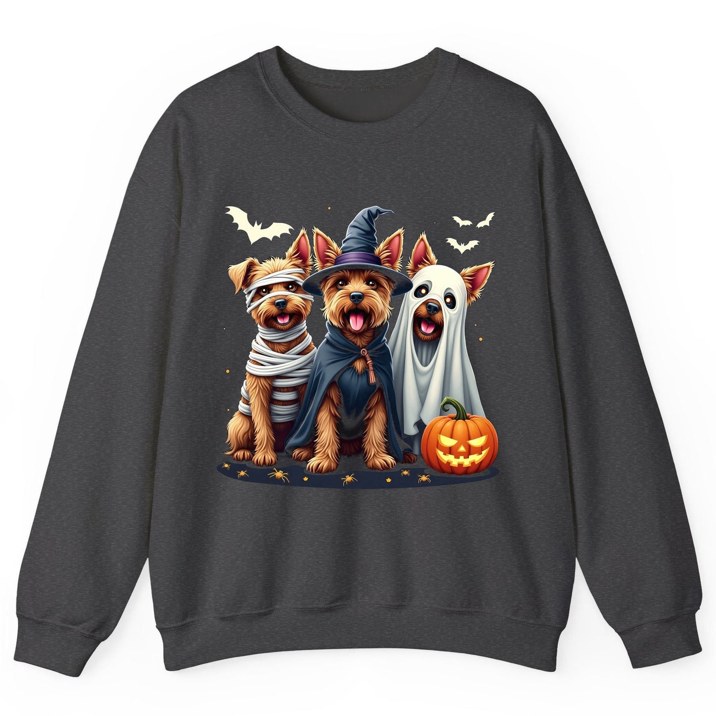 Cute Dogs Halloween Costumes dogs in Halloween costumes Sweatshirt Dark Heather product mockup