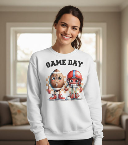 Game Day american football Sweatshirt White lifestyle mockup