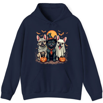Halloween French Bulldogs Costumes french bulldogs Hoodie Navy product mockup