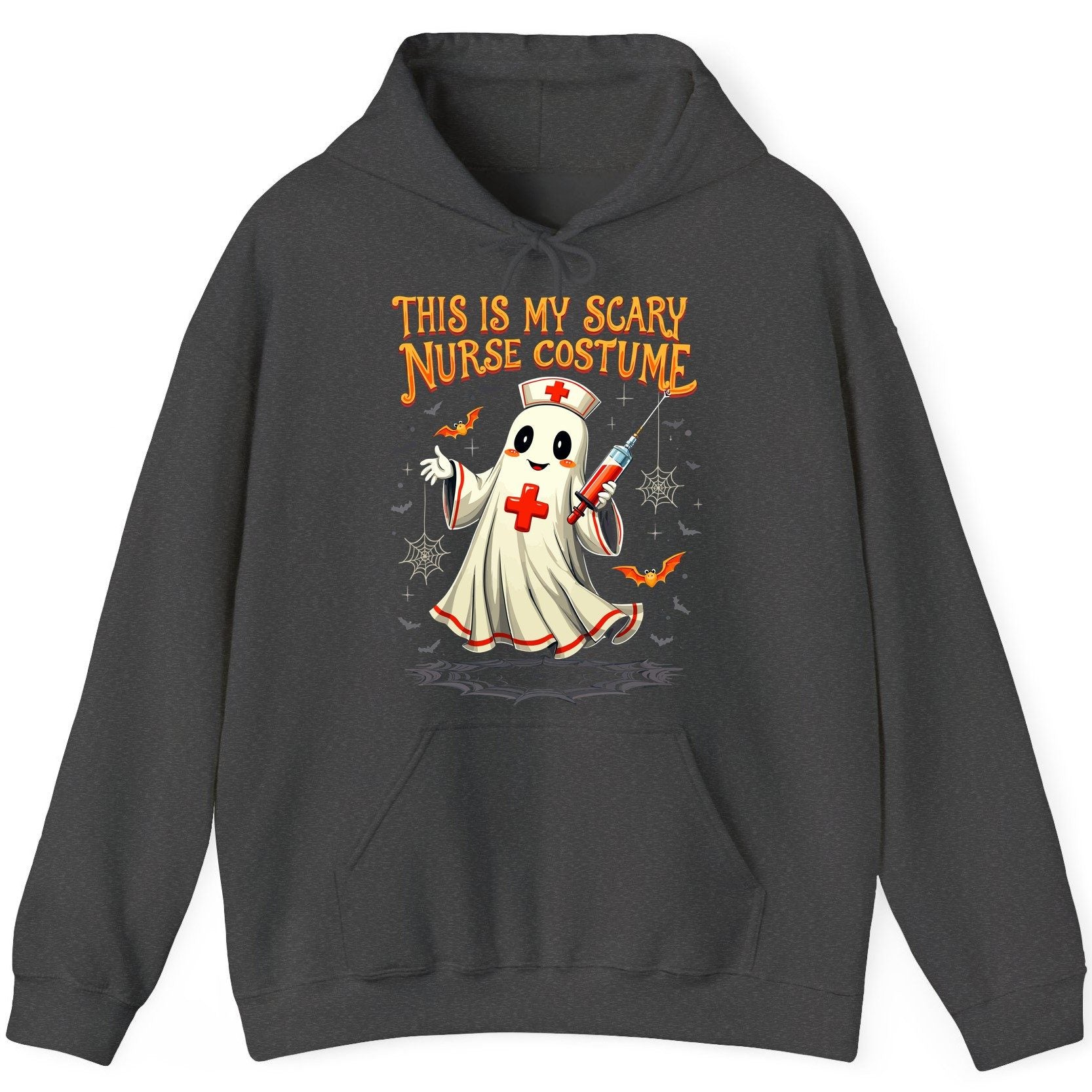 This Is My Scary Nurse Costume Halloween ghost nurse Hoodie Dark Heather product mockup