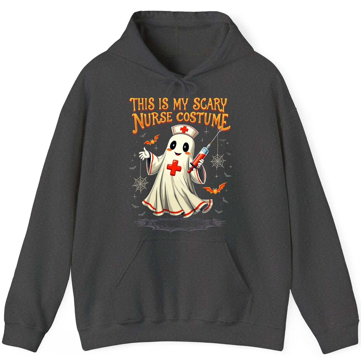 This Is My Scary Nurse Costume Halloween ghost nurse Hoodie Dark Heather product mockup