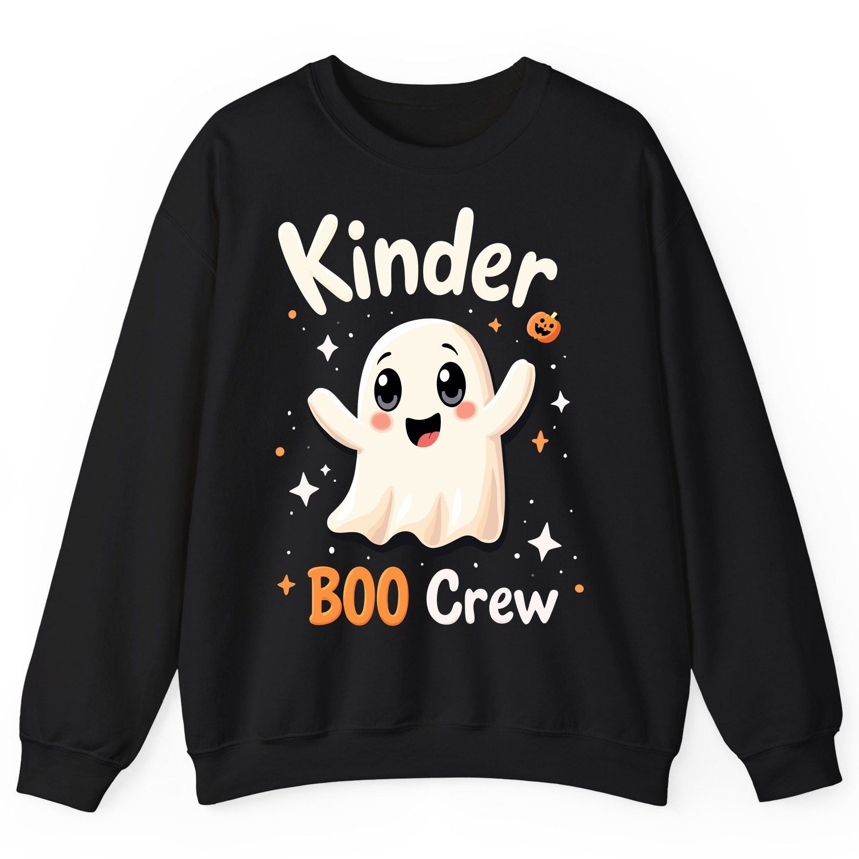 Kinder Boo Crew cute ghost Sweatshirt Black product mockup
