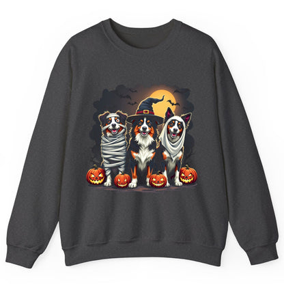Australian Shepherd Halloween Dogs australian shepherd dogs Sweatshirt Dark Heather product mockup