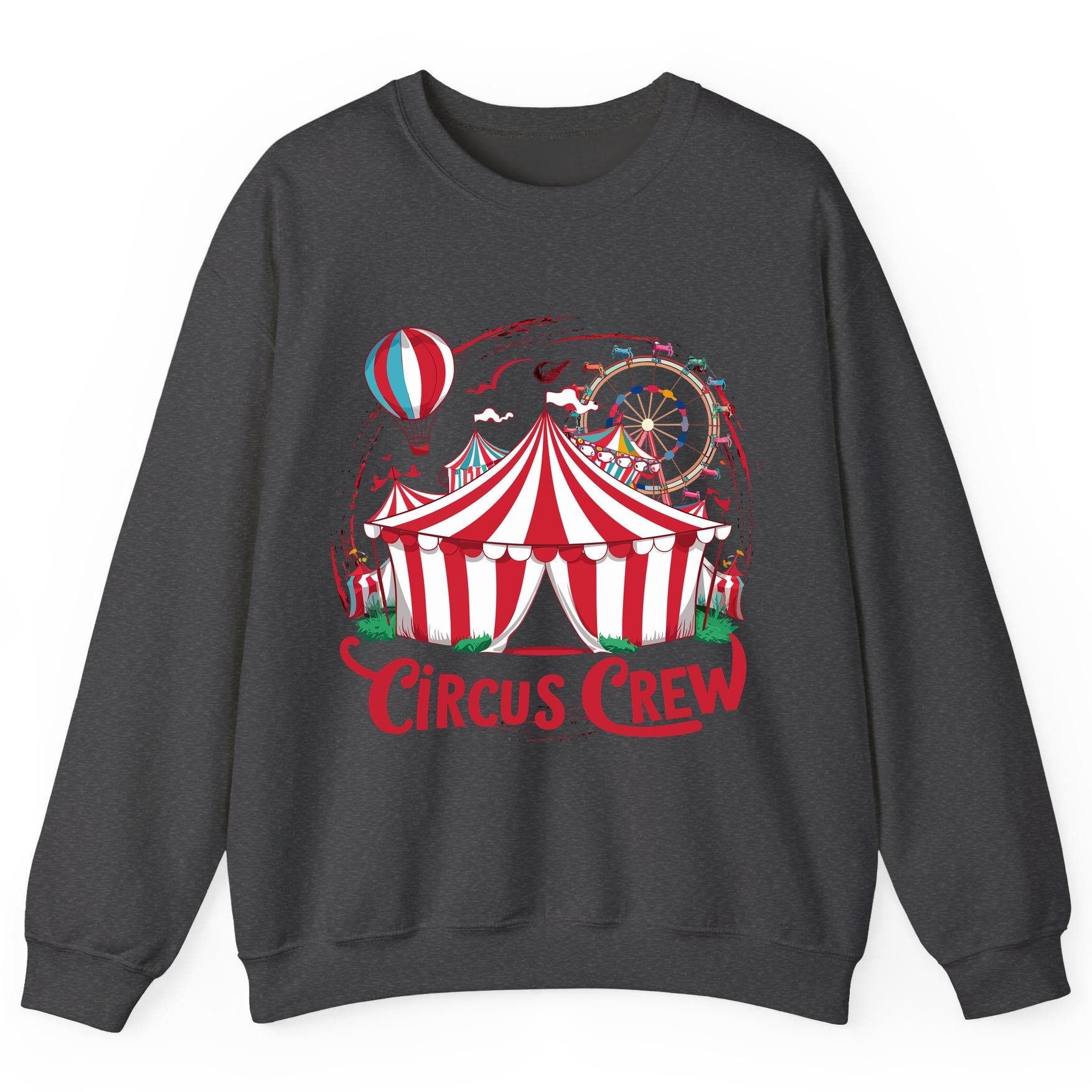 Circus Crew circus Sweatshirt Dark Heather product mockup