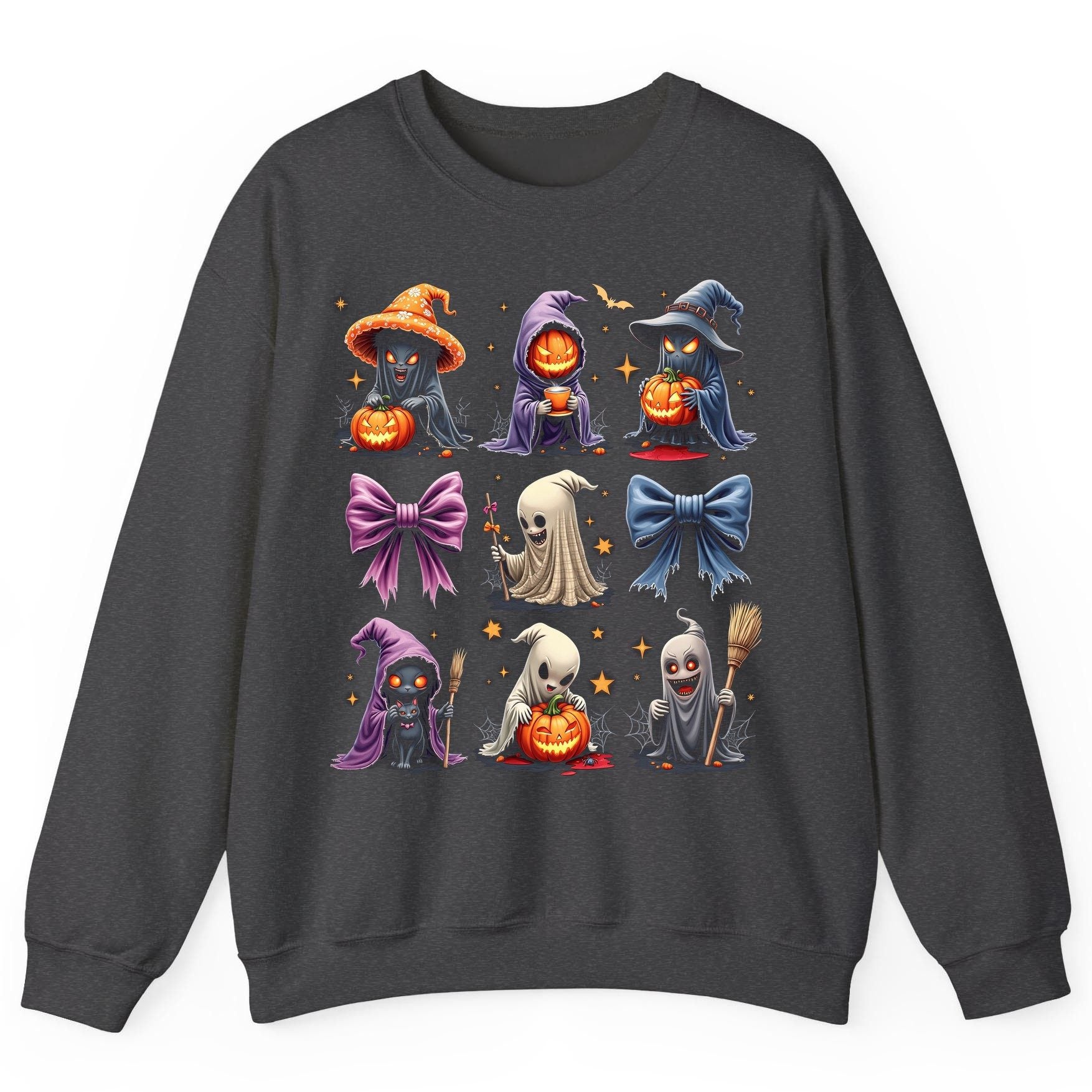 Spooky Cute Halloween Characters Halloween characters Sweatshirt Dark Heather product mockup