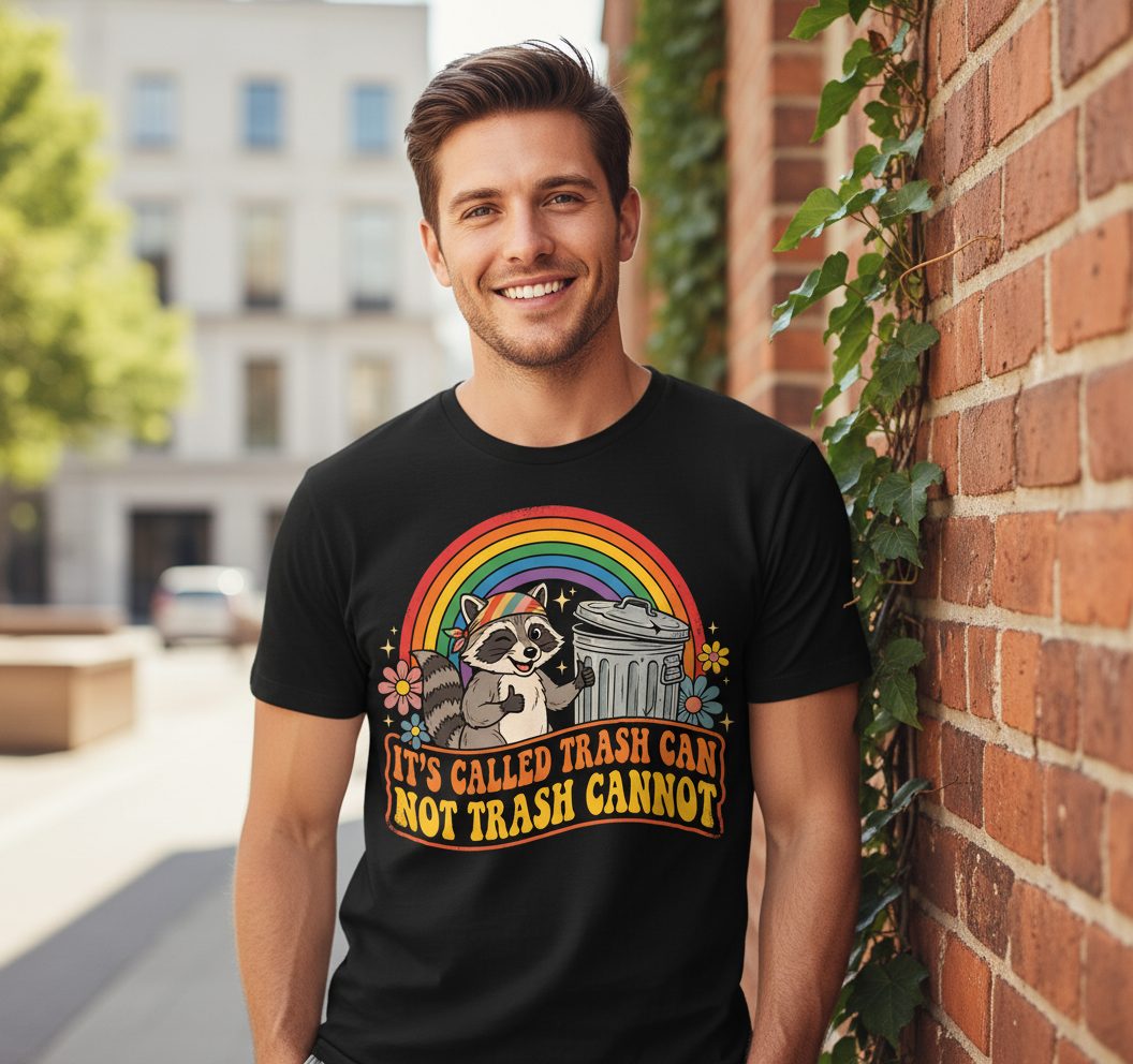 It's Called Trash Can Not Trash Cannot raccoon T-Shirt Black lifestyle mockup