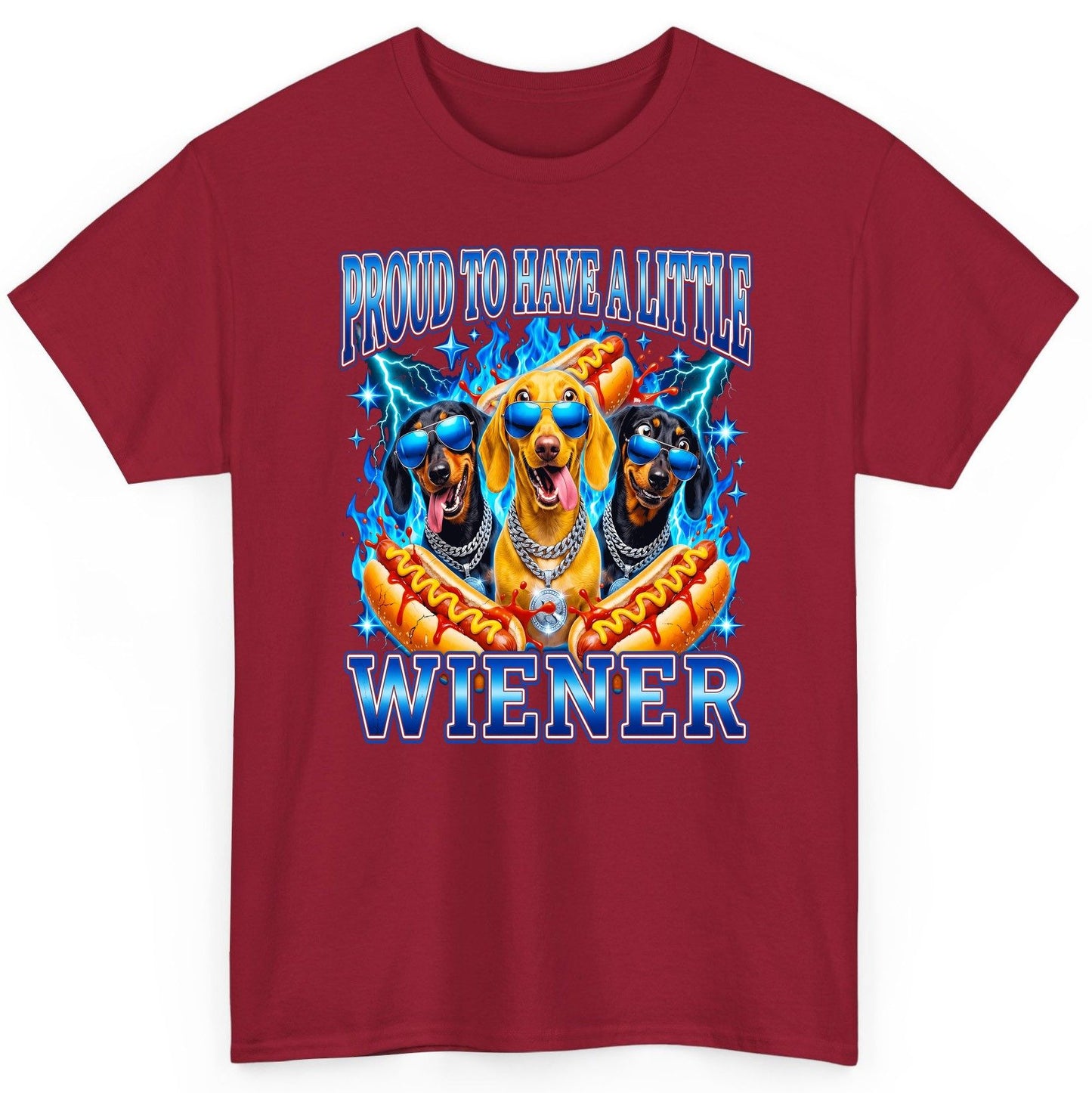 Proud to Have a Little Wiener dachshund dogs T-Shirt Cardinal Red product mockup