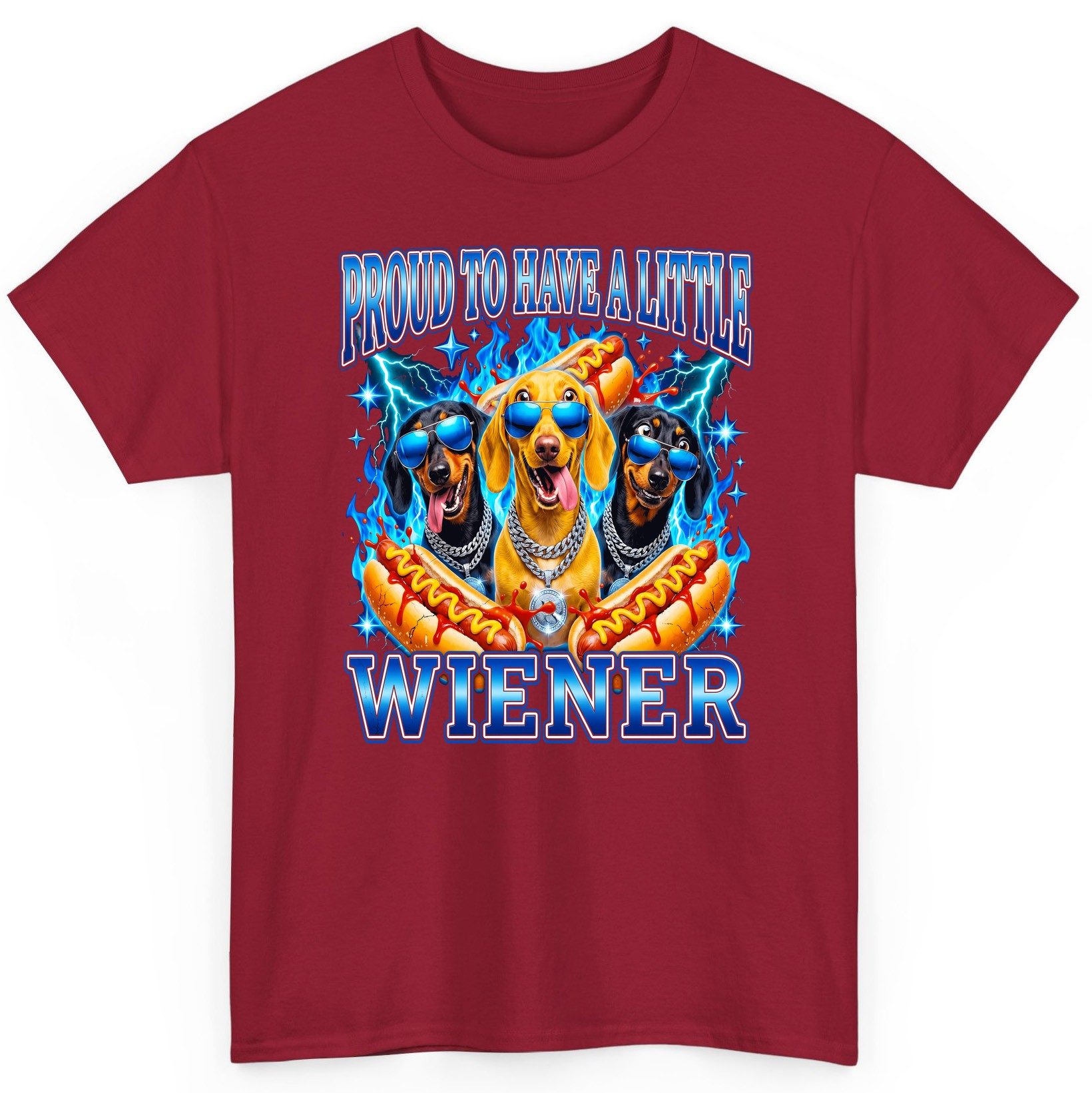 Proud to Have a Little Wiener dachshund dogs T-Shirt Cardinal Red product mockup