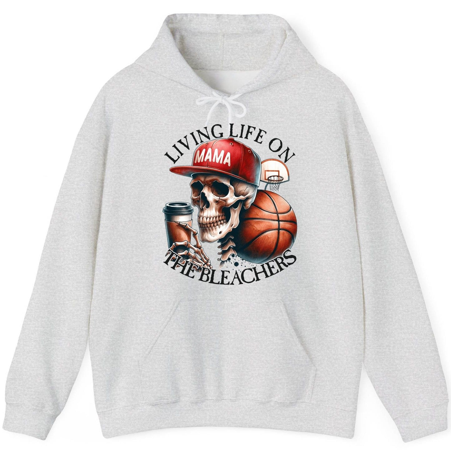 Living Life on the Bleachers Mama basketball mom Hoodie Ash product mockup
