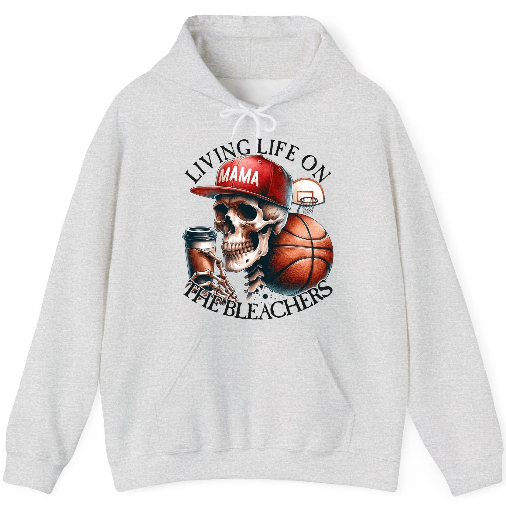 Living Life on the Bleachers Mama basketball mom Hoodie Ash product mockup