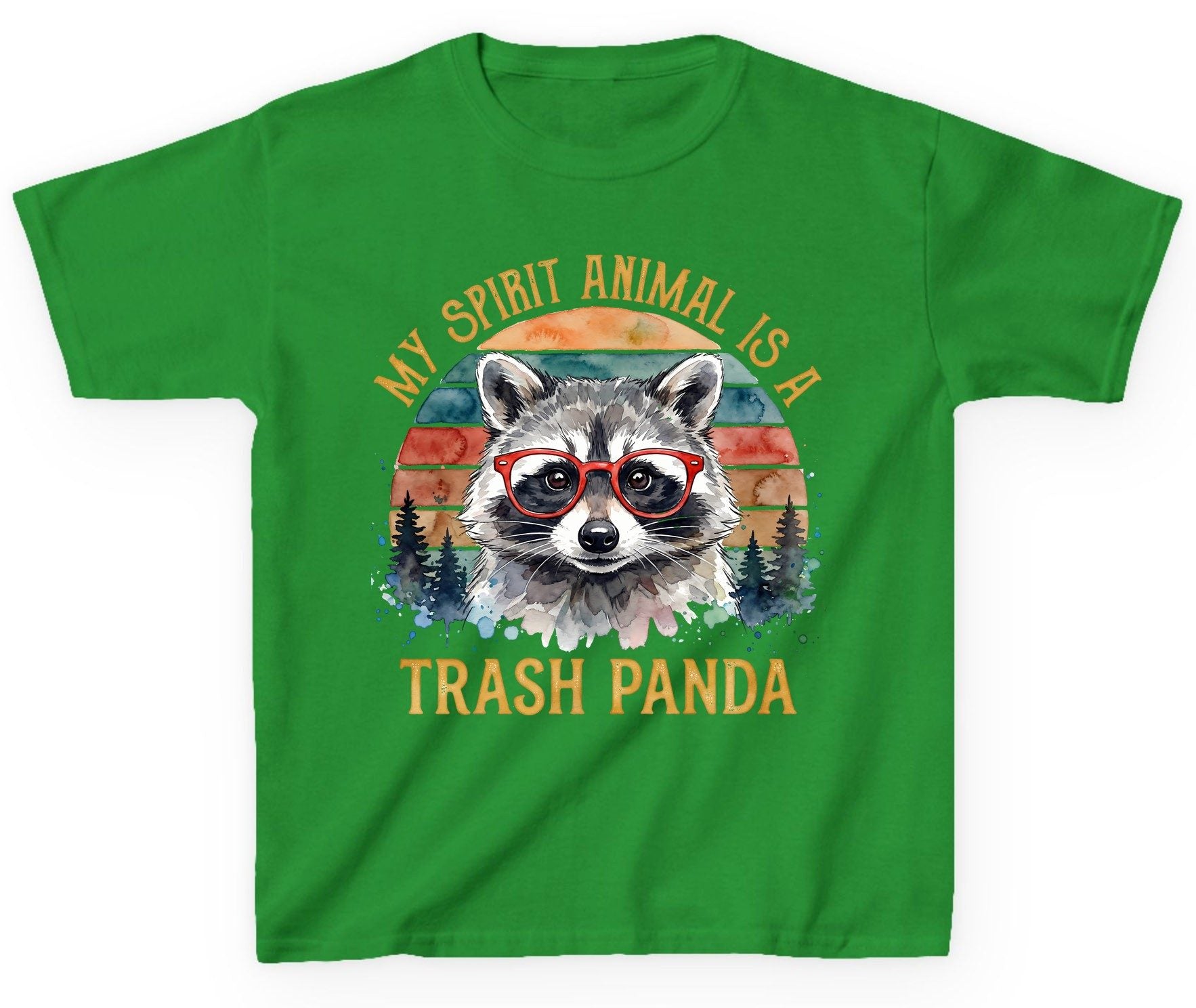 My Spirit Animal Is a Trash Panda raccoon Youth T-Shirt Irish Green product mockup