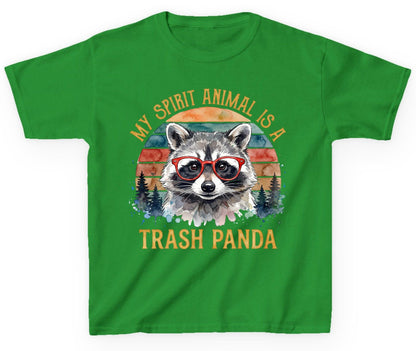 My Spirit Animal Is a Trash Panda raccoon Youth T-Shirt Irish Green product mockup