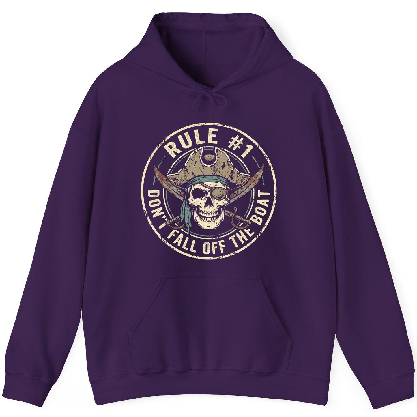 Rule 1 Don't Fall Off the Boat pirate Hoodie Purple product mockup
